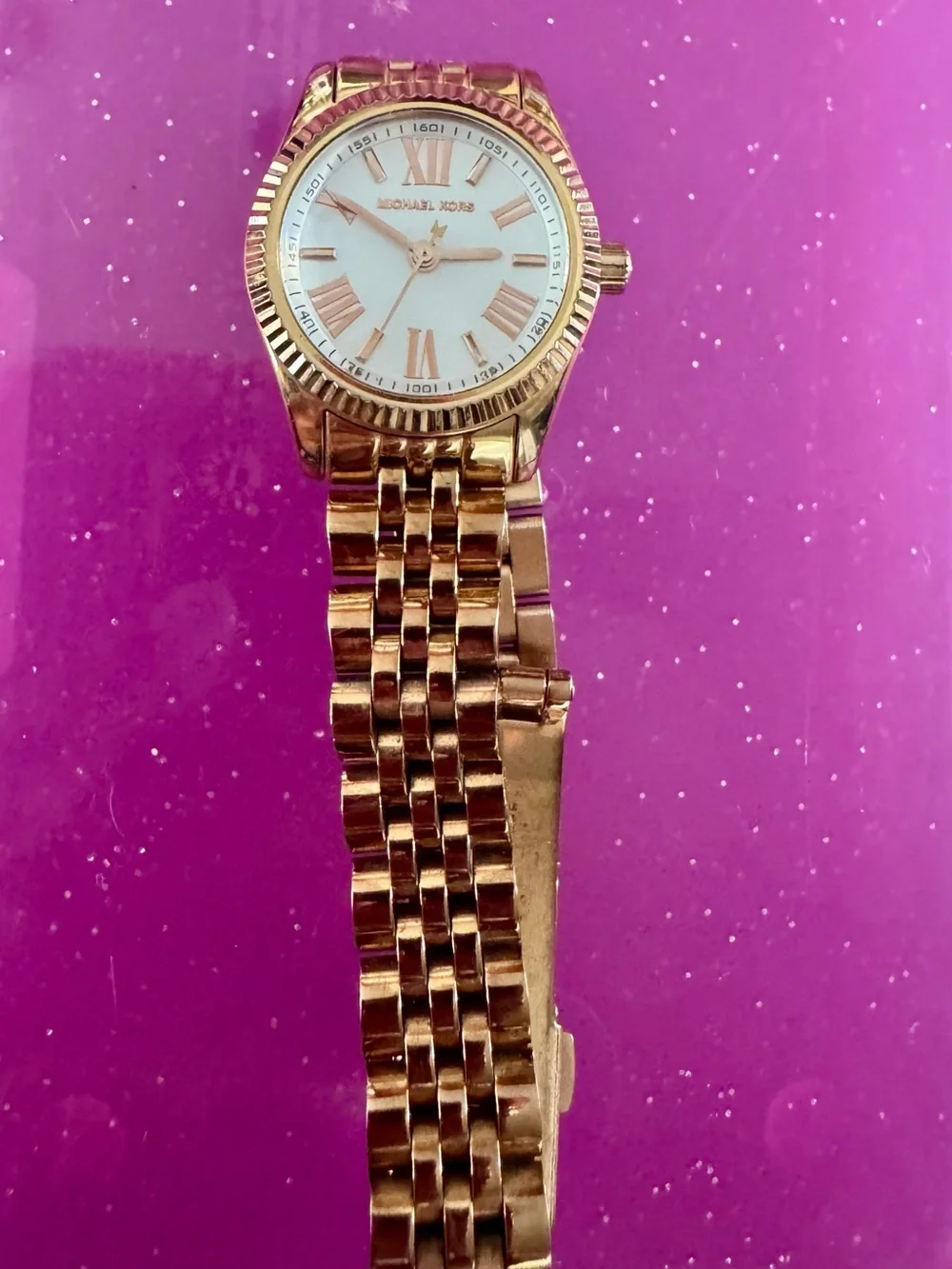 Michael Kors Gold Tone Women's Bracelet Watch with White Dial